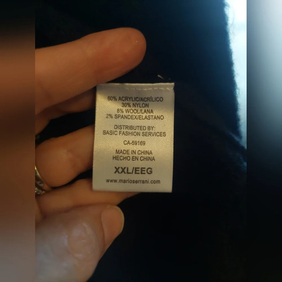 Mario Serrani Shawl collar sleeveless Cardigan Knit sweater vest black 2X - Picture 7 of 8